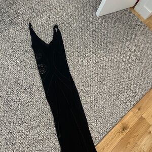 Black Sleeveless Maxi Dress with Subtle Bead Detailing